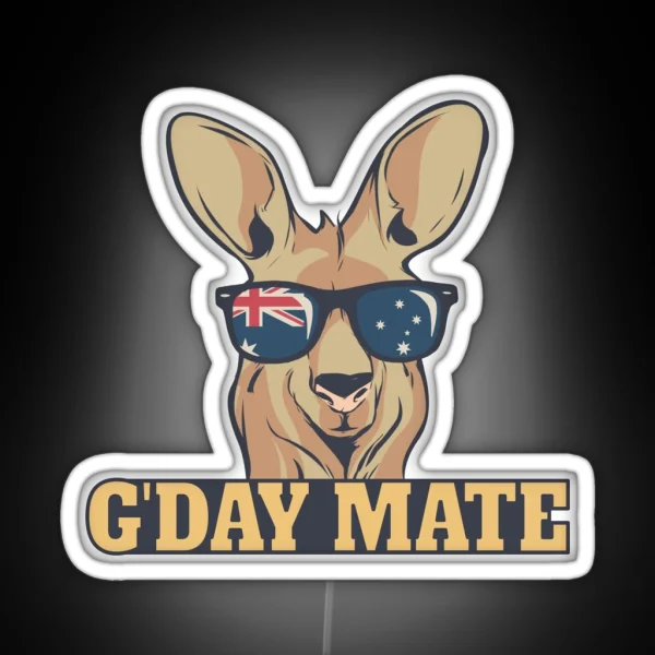 G Day Mate Kangaroo Aussie Australia Roo G RGB Neon Sign
