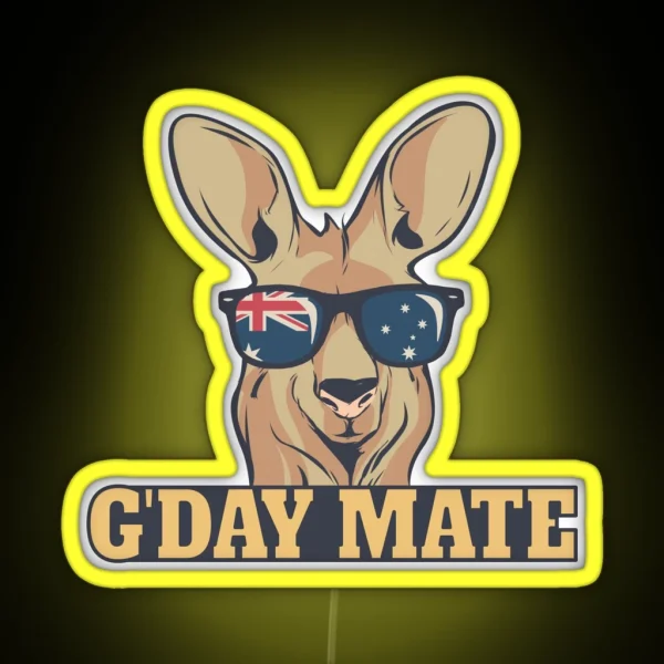 G Day Mate Kangaroo Aussie Australia Roo G RGB Neon Sign