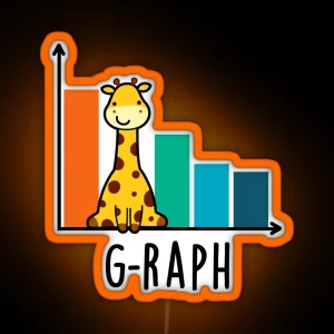 G Raph Cute Giraffe Graph Puns RGB Neon Sign