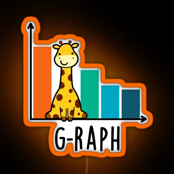 G Raph Cute Giraffe Graph Puns RGB Neon Sign