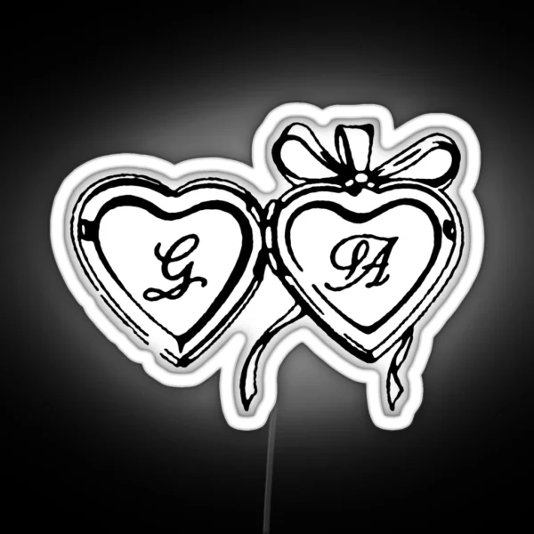 GA Cursive Bow Locket RGB Neon Sign