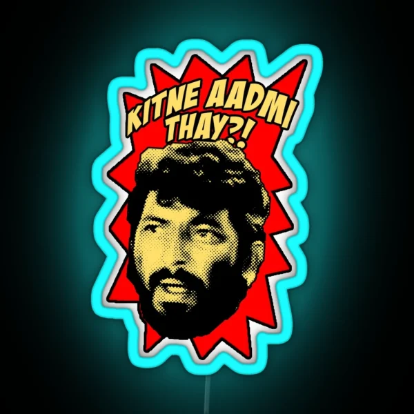 Gabbar Singh The Greatest Villain RGB Neon Sign