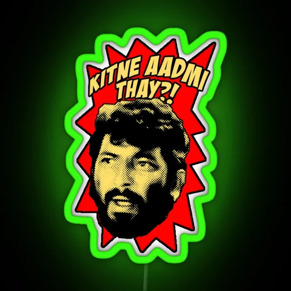 Gabbar Singh The Greatest Villain RGB Neon Sign