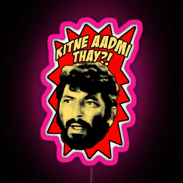 Gabbar Singh The Greatest Villain RGB Neon Sign