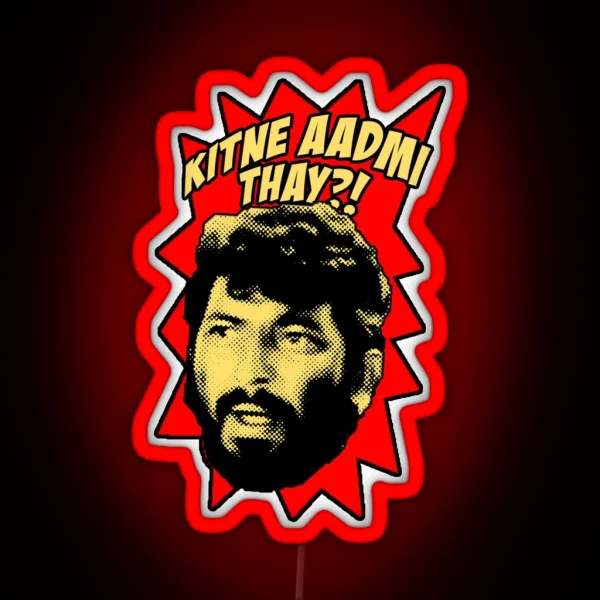 Gabbar Singh The Greatest Villain RGB Neon Sign