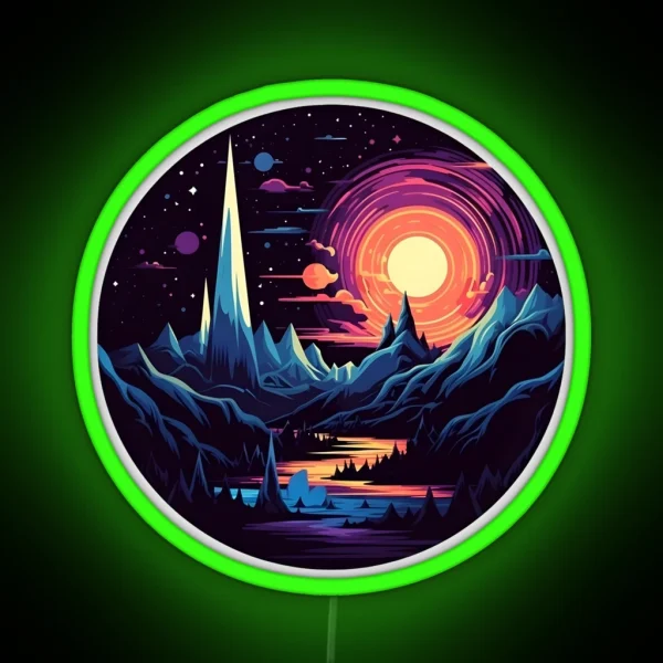 Galactic Mountains RGB Neon Sign