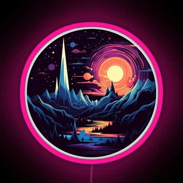 Galactic Mountains RGB Neon Sign