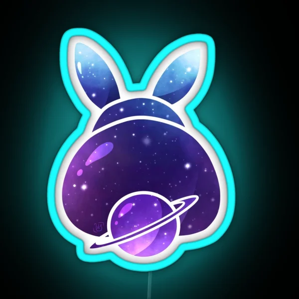 Galaxy Bunny RGB Neon Sign