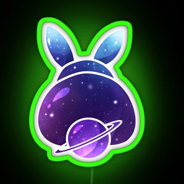 Galaxy Bunny RGB Neon Sign