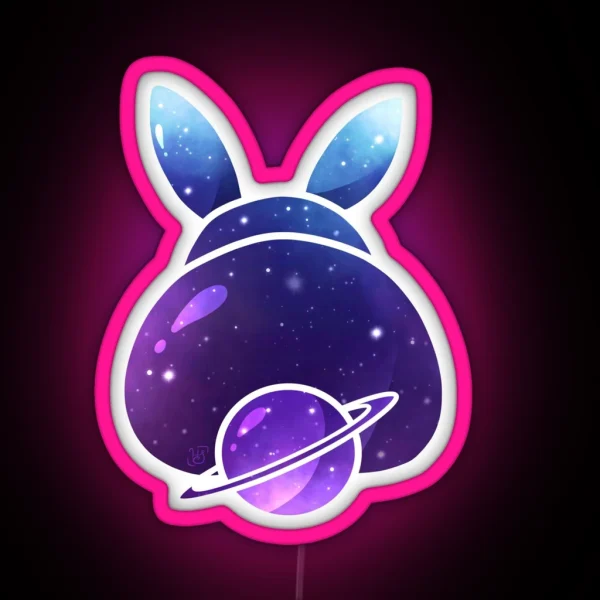 Galaxy Bunny RGB Neon Sign