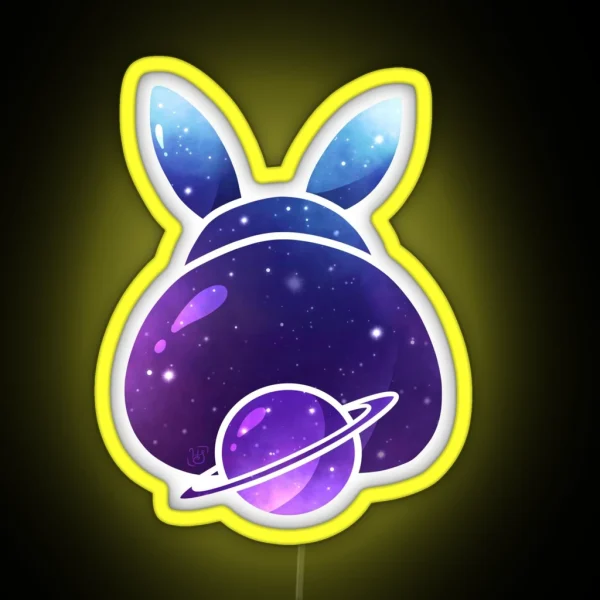 Galaxy Bunny RGB Neon Sign