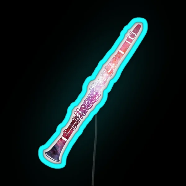 Galaxy Clarinet Vector RGB Neon Sign