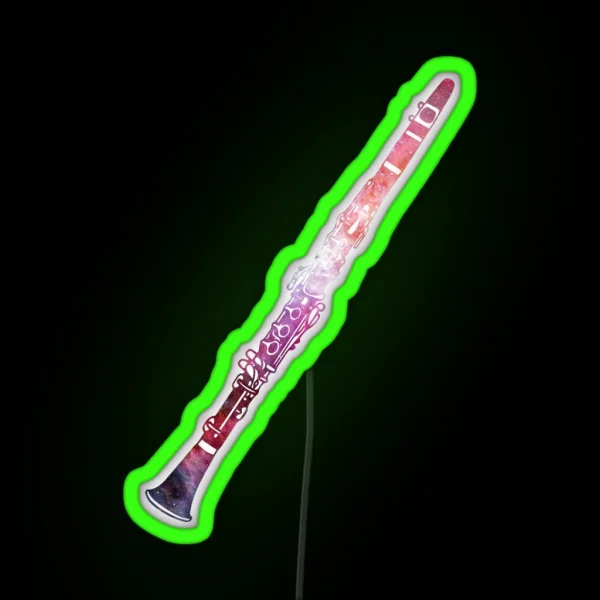 Galaxy Clarinet Vector RGB Neon Sign