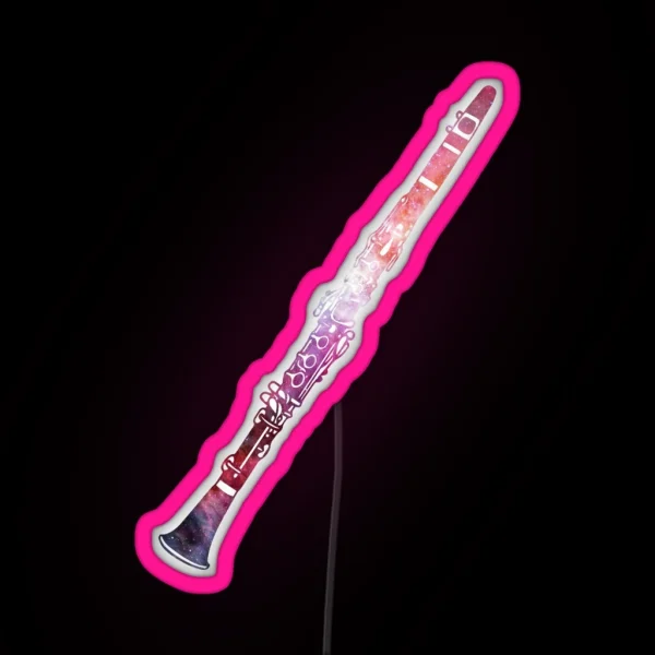 Galaxy Clarinet Vector RGB Neon Sign