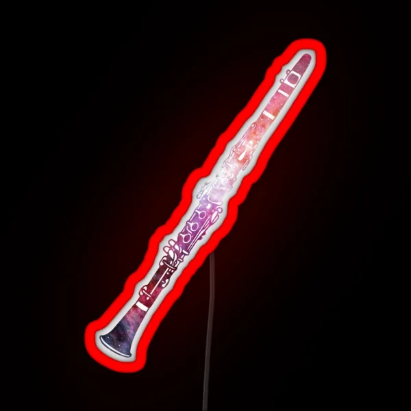 Galaxy Clarinet Vector RGB Neon Sign