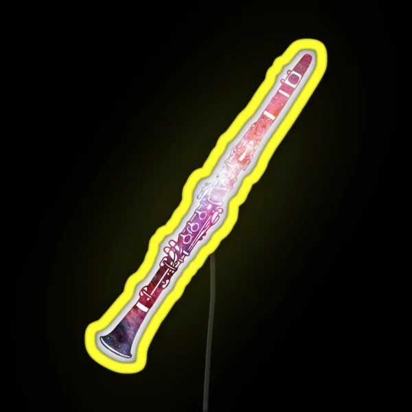 Galaxy Clarinet Vector RGB Neon Sign