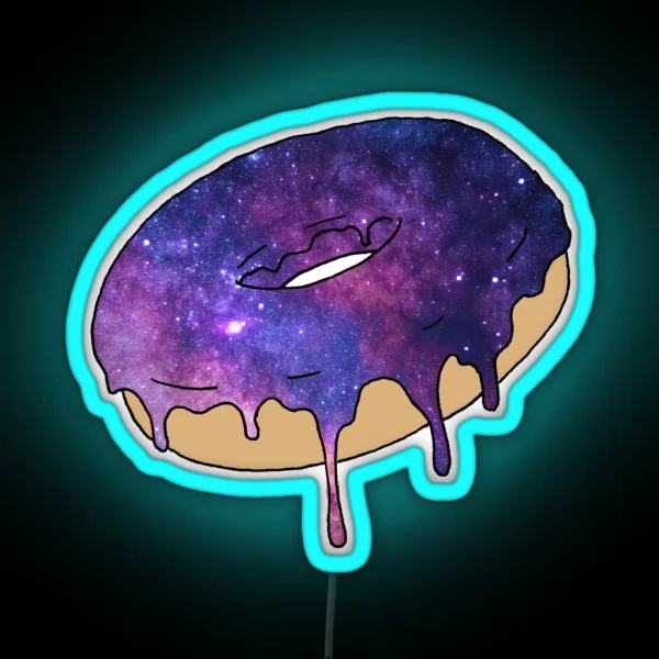 Galaxy Donut Melting Trippy Psychedelic RGB Neon Sign