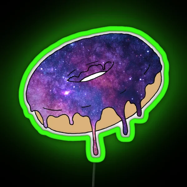 Galaxy Donut Melting Trippy Psychedelic RGB Neon Sign