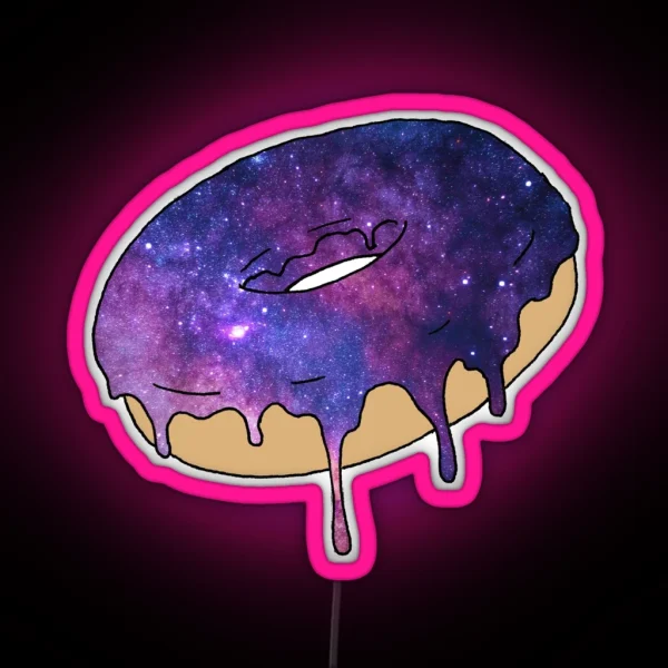 Galaxy Donut Melting Trippy Psychedelic RGB Neon Sign