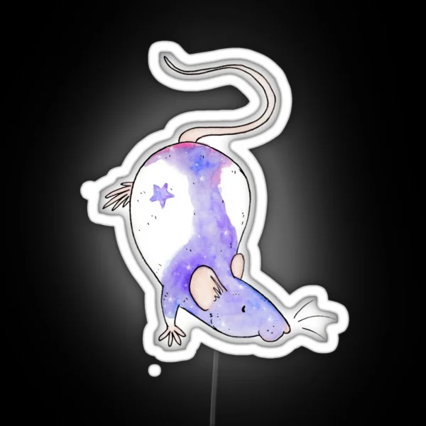 Galaxy Fancy Rat Watercolour RGB Neon Sign