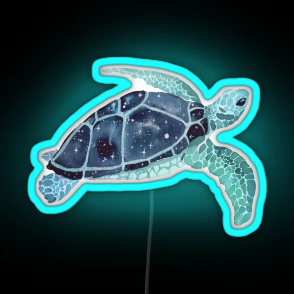 Galaxy Sea Turtle RGB Neon Sign