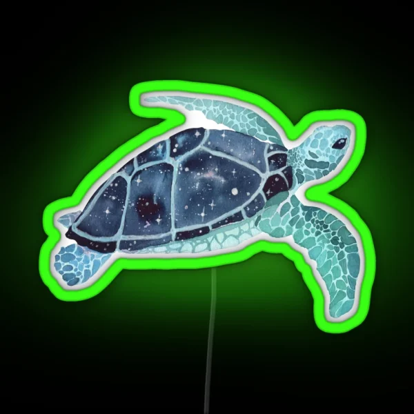 Galaxy Sea Turtle RGB Neon Sign