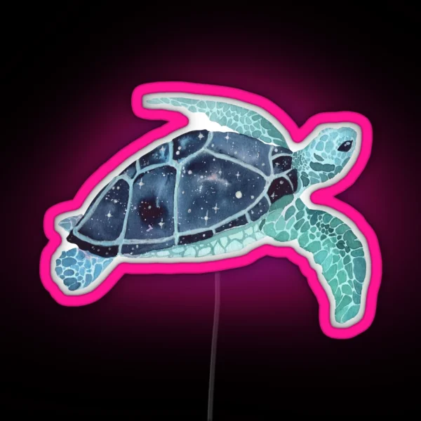 Galaxy Sea Turtle RGB Neon Sign
