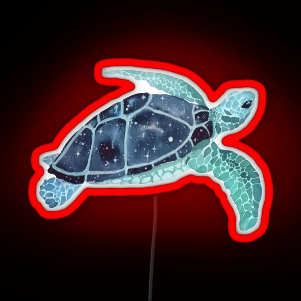 Galaxy Sea Turtle RGB Neon Sign