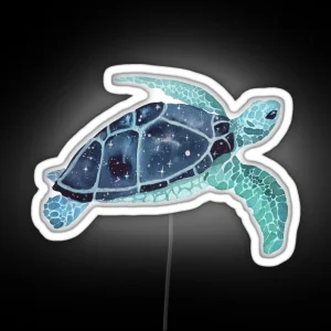 Galaxy Sea Turtle RGB Neon Sign