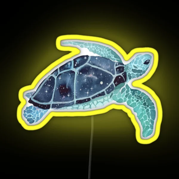 Galaxy Sea Turtle RGB Neon Sign