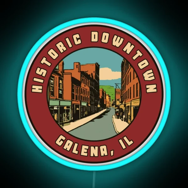 Galena Illinois Vintage Style Decal RGB Neon Sign