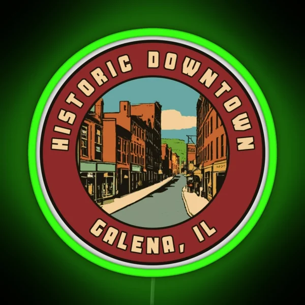 Galena Illinois Vintage Style Decal RGB Neon Sign