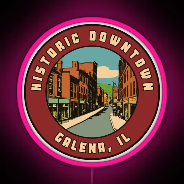 Galena Illinois Vintage Style Decal RGB Neon Sign