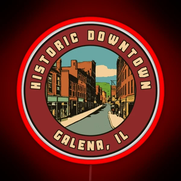 Galena Illinois Vintage Style Decal RGB Neon Sign