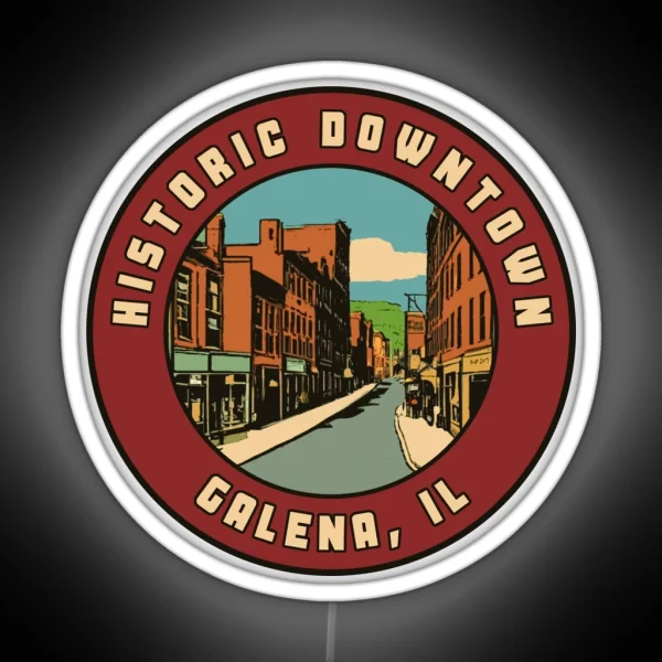 Galena Illinois Vintage Style Decal RGB Neon Sign
