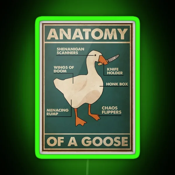 Game Anatomy Of Goose Poster RGB Neon Sign