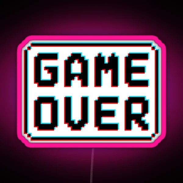 GAME OVER Glitch RGB Neon Sign