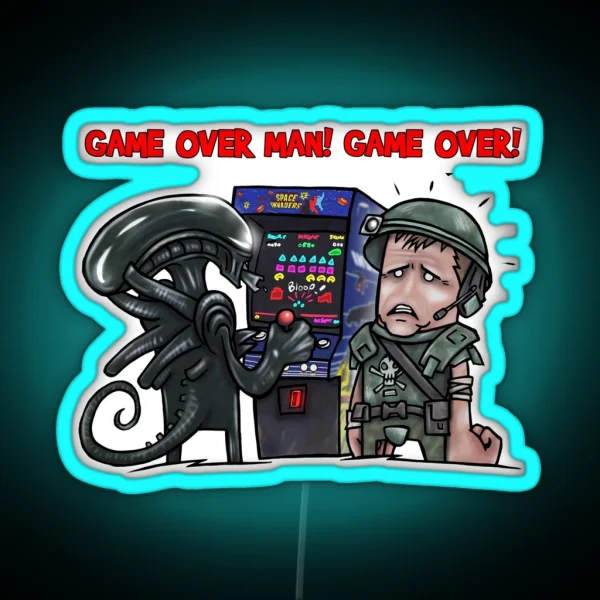 GAME OVER MAN GAME OVER RGB Neon Sign