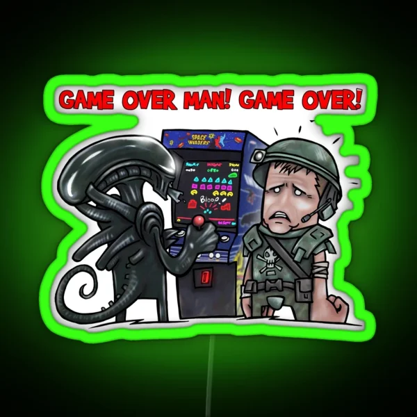 GAME OVER MAN GAME OVER RGB Neon Sign