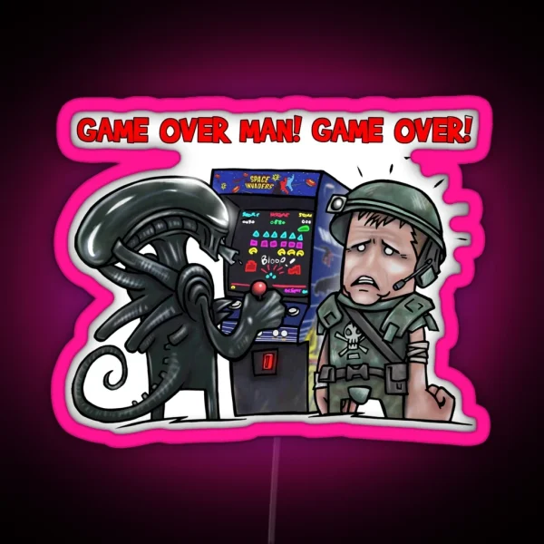 GAME OVER MAN GAME OVER RGB Neon Sign