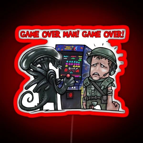 GAME OVER MAN GAME OVER RGB Neon Sign