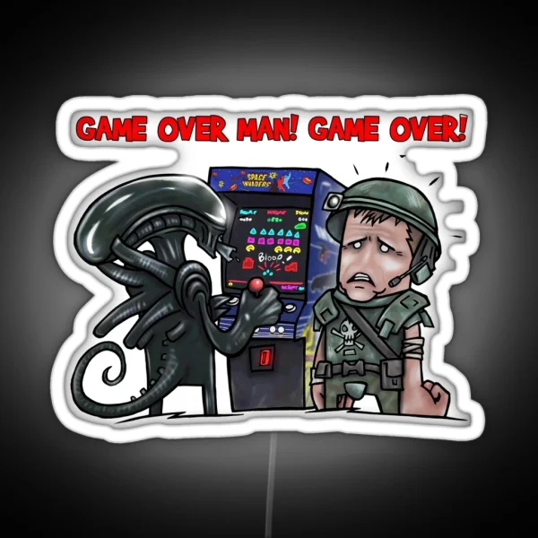 GAME OVER MAN GAME OVER RGB Neon Sign