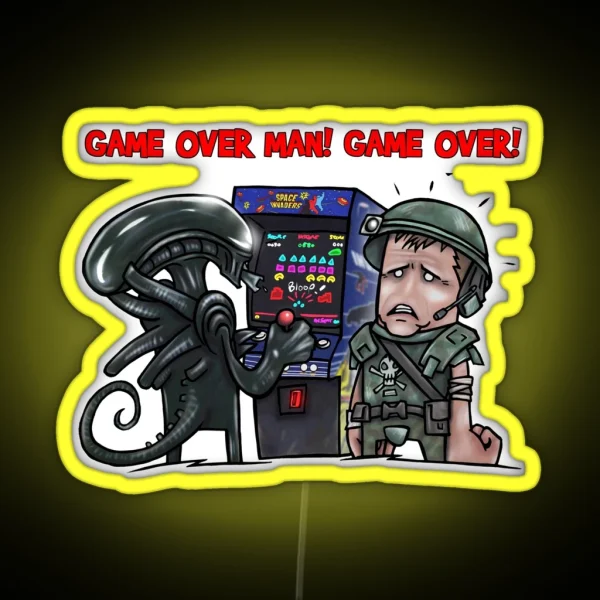 GAME OVER MAN GAME OVER RGB Neon Sign