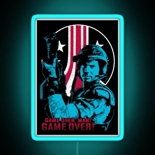 Game Over Man GAME OVER RGB Neon Sign