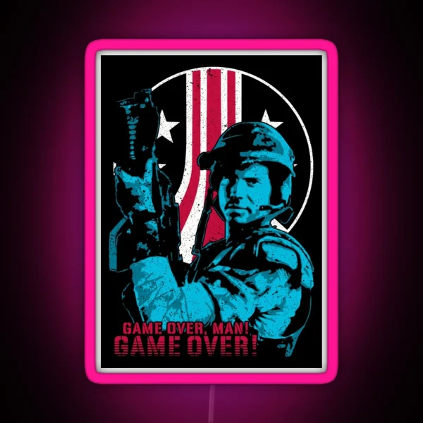 Game Over Man GAME OVER RGB Neon Sign