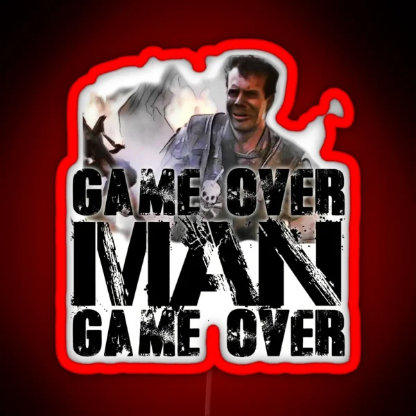 Game Over Man Game Over RGB Neon Sign