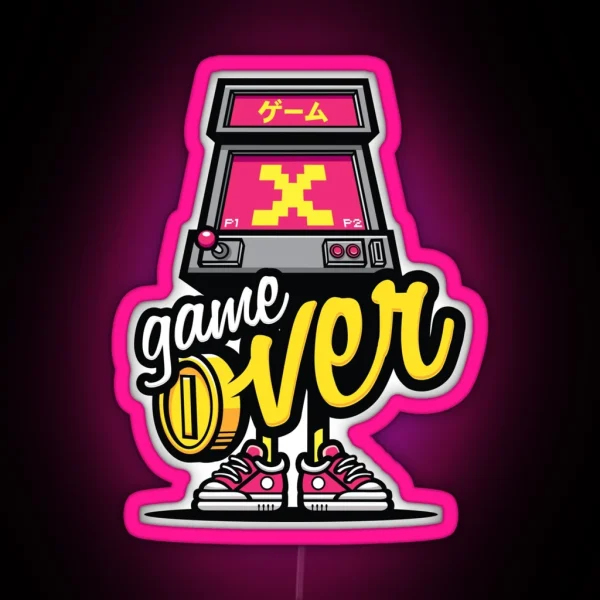 Game Over Man RGB Neon Sign