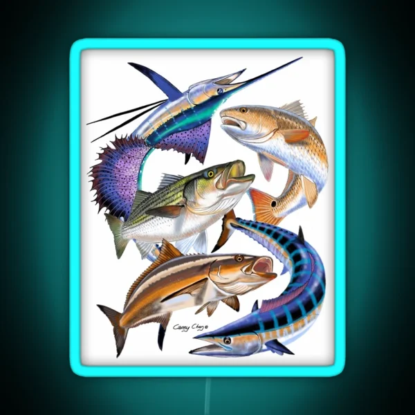 Gamefish Collage RGB Neon Sign