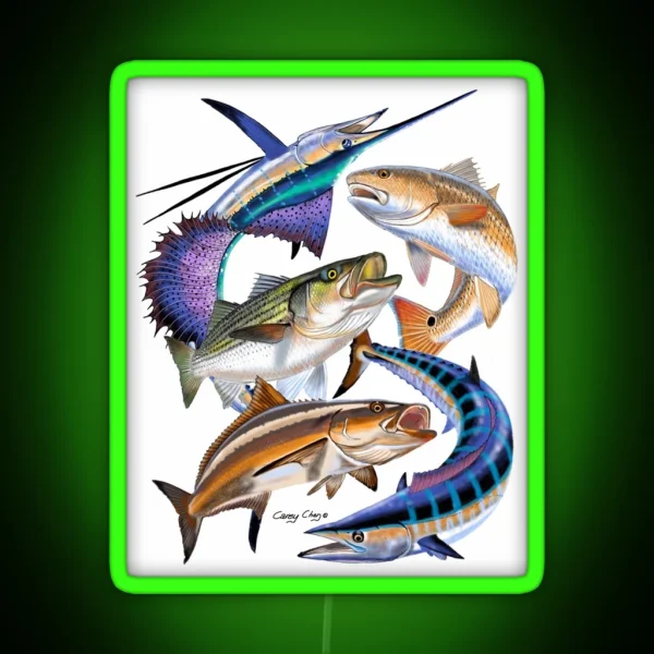 Gamefish Collage RGB Neon Sign