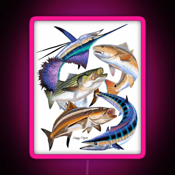 Gamefish Collage RGB Neon Sign